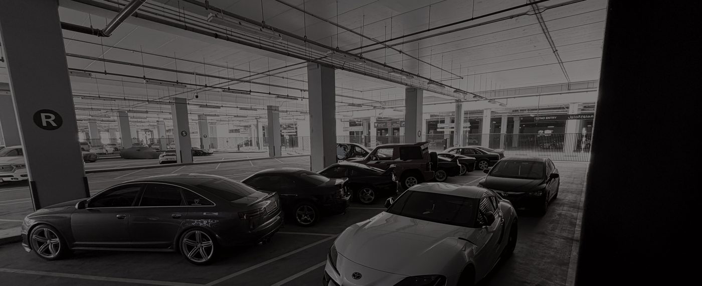 Inside the parking facility